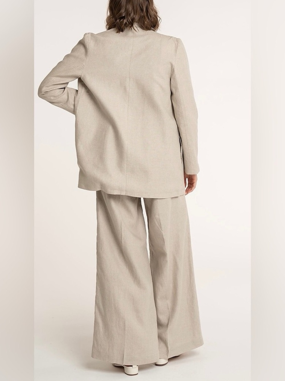 LAUDE the Label Relaxed Oversized 100% Linen Blazer Size Large - Picture 3 of 11